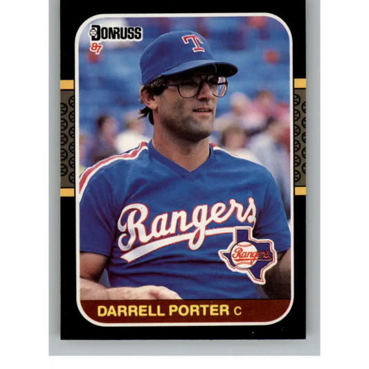 1987 Donruss #593 Darrell Porter EX Excellent Texas Rangers Baseball Card  Image 1