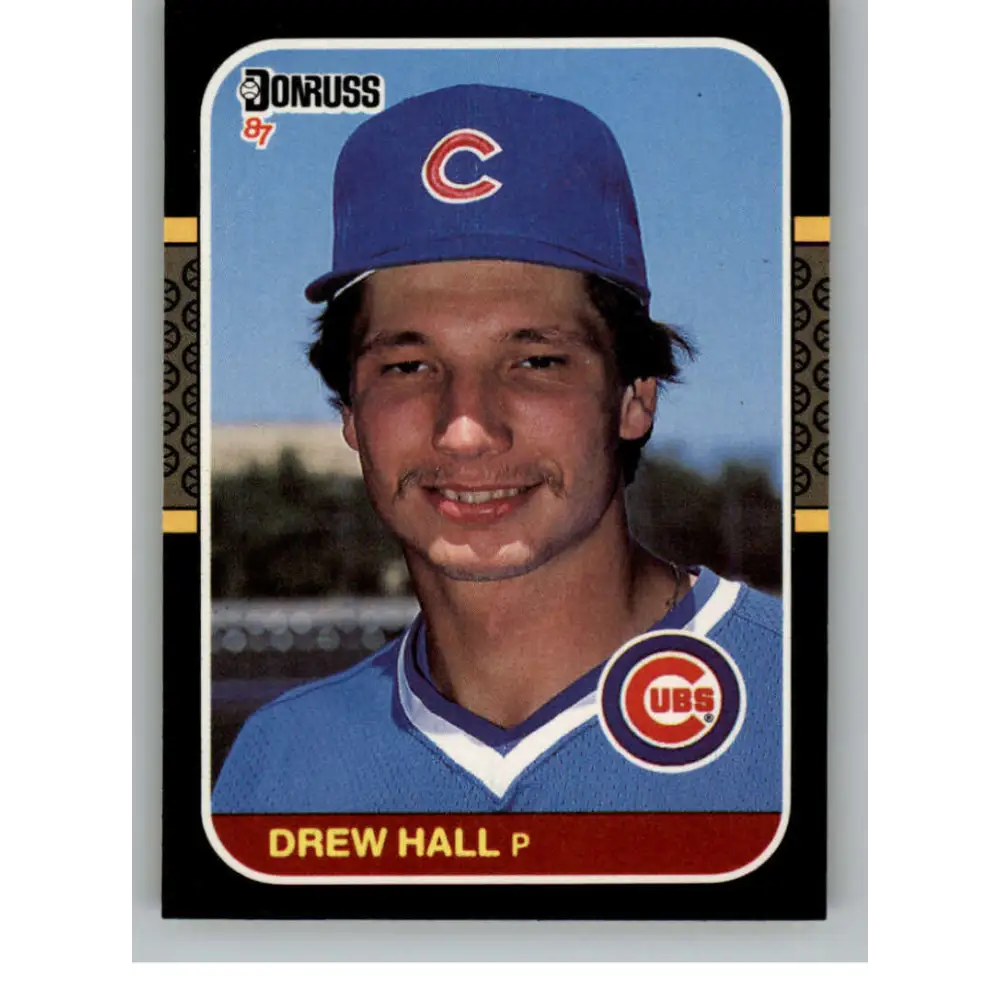 1987 Donruss #594 Drew Hall EX Excellent RC Rookie Chicago Cubs Baseball Card  Image 1