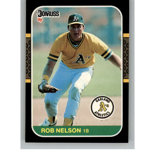 1987 Donruss #595 Rob Nelson EX Excellent RC Rookie Oakland Athletics Baseball Card  Image 1