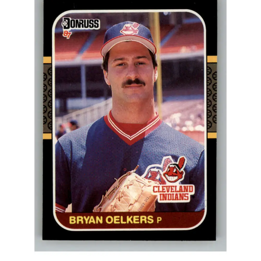 1987 Donruss #596 Bryan Oelkers EX Cleveland Indians Baseball Card Image 1
