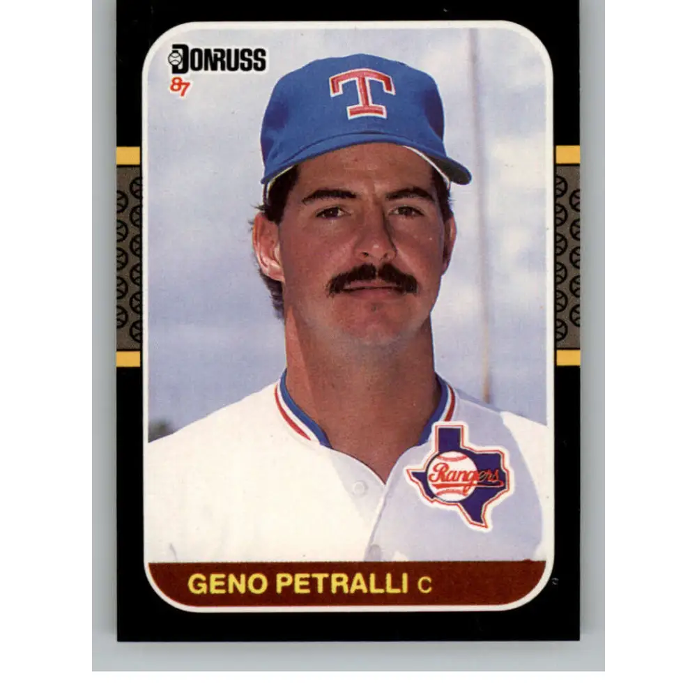 1987 Donruss #619 Geno Petralli EX Excellent Texas Rangers Baseball Card  Image 1