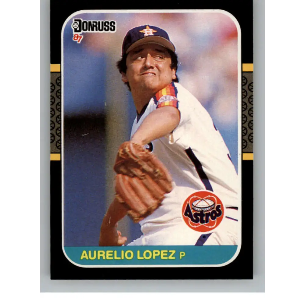 1987 Donruss #629 Aurelio Lopez EX Houston Astros Baseball Card Image 1