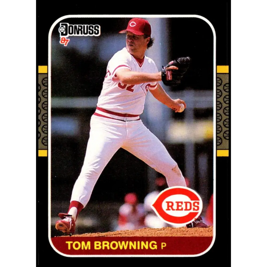 1987 Donruss #63 Tom Browning EX Excellent Cincinnati Reds Baseball Card  Image 1