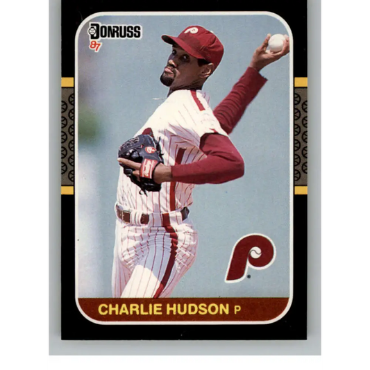 1987 Donruss #630 Charles Hudson EX Philadelphia Phillies Baseball Card Image 1