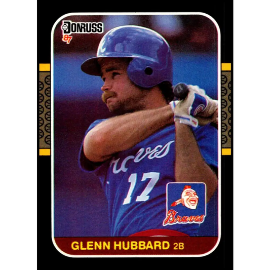 1987 Donruss #634 Glenn Hubbard EX Excellent Atlanta Braves Baseball Card  Image 1