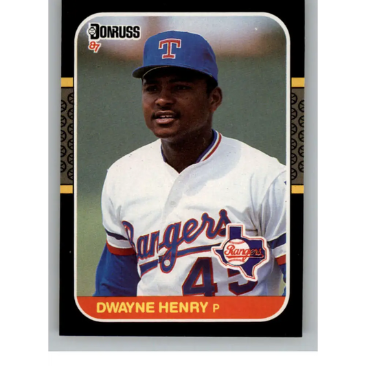 1987 Donruss #637 Dwayne Henry EX Excellent Texas Rangers Baseball Card  Image 1