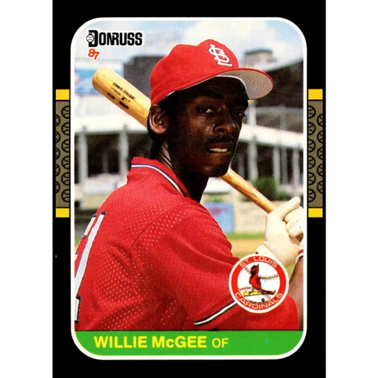 1987 Donruss #84 Willie McGee EX Excellent St. Louis Cardinals Baseball Card  Image 1
