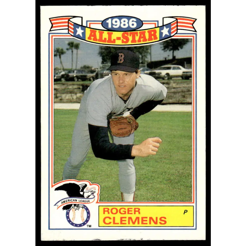 1987 Topps #21 Roger Clemens EX/NM Boston Red Sox Baseball Card Image 1