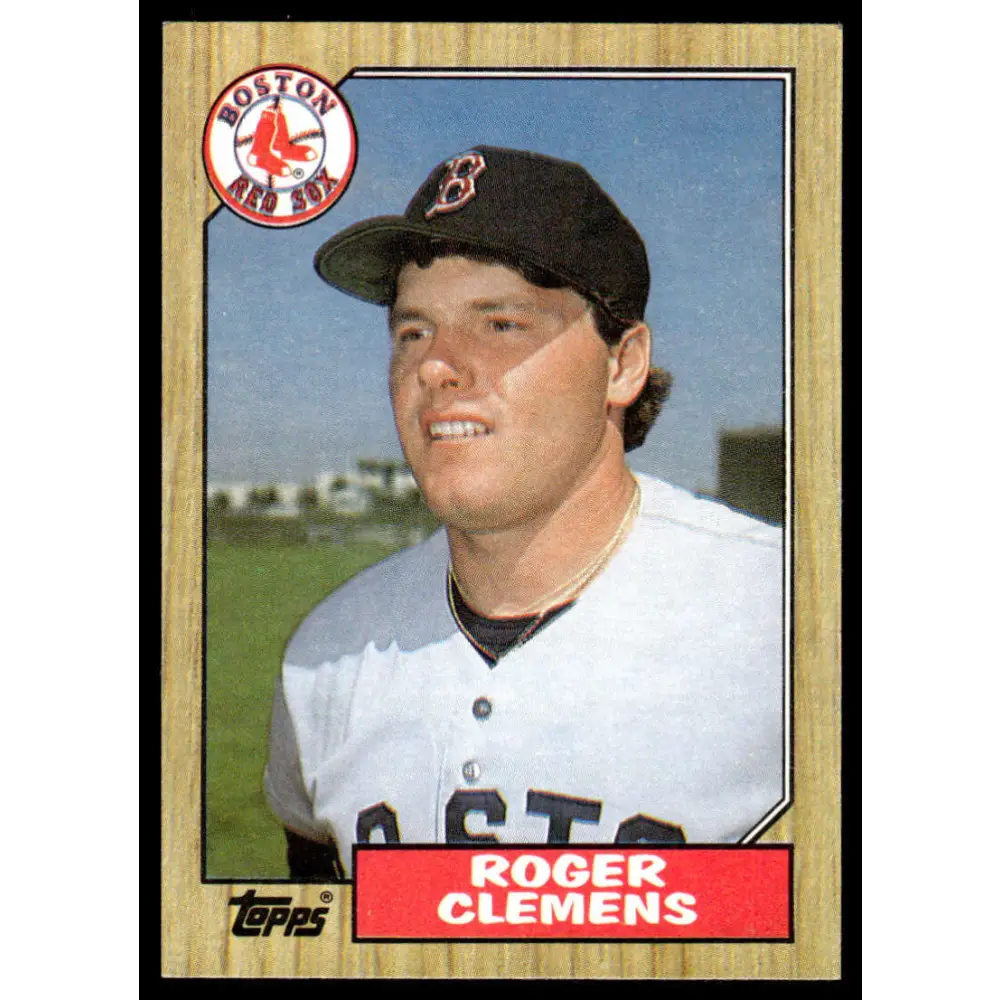 1987 Topps #340 Roger Clemens EX/NM Boston Red Sox Baseball Card Image 1