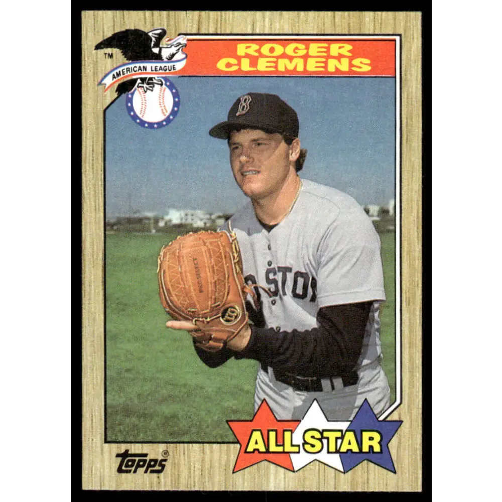 1987 Topps #614 Roger Clemens EX/NM Boston Red Sox Baseball Card Image 1