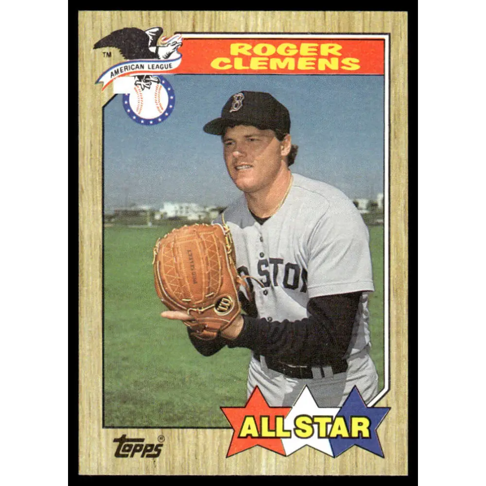 1987 Topps #614 Roger Clemens EX/NM Boston Red Sox Baseball Card Image 1