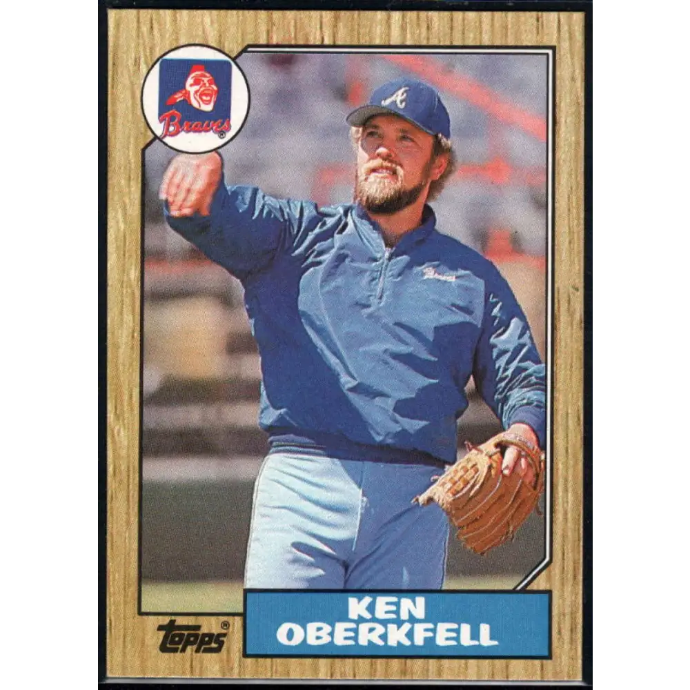1987 Topps #627 Ken Oberkfell EX Excellent Atlanta Braves Baseball Card  Image 1