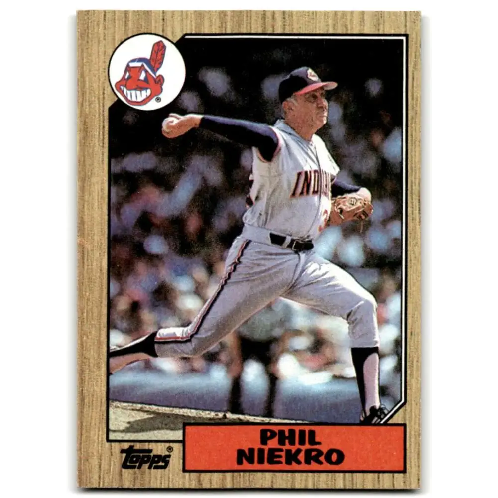 1987 Topps #694 Phil Niekro EX Excellent Cleveland Indians Baseball Card  Image 1