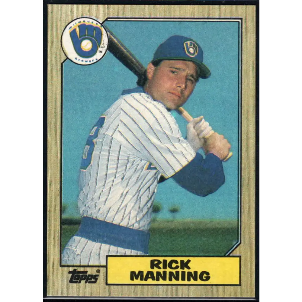 1987 Topps #706 Rick Manning EX Excellent Milwaukee Brewers Baseball Card  Image 1