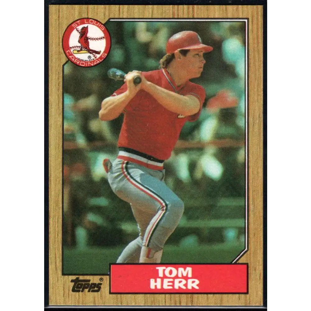 1987 Topps #721 Tom Herr EX Excellent St. Louis Cardinals Baseball Card  Image 1