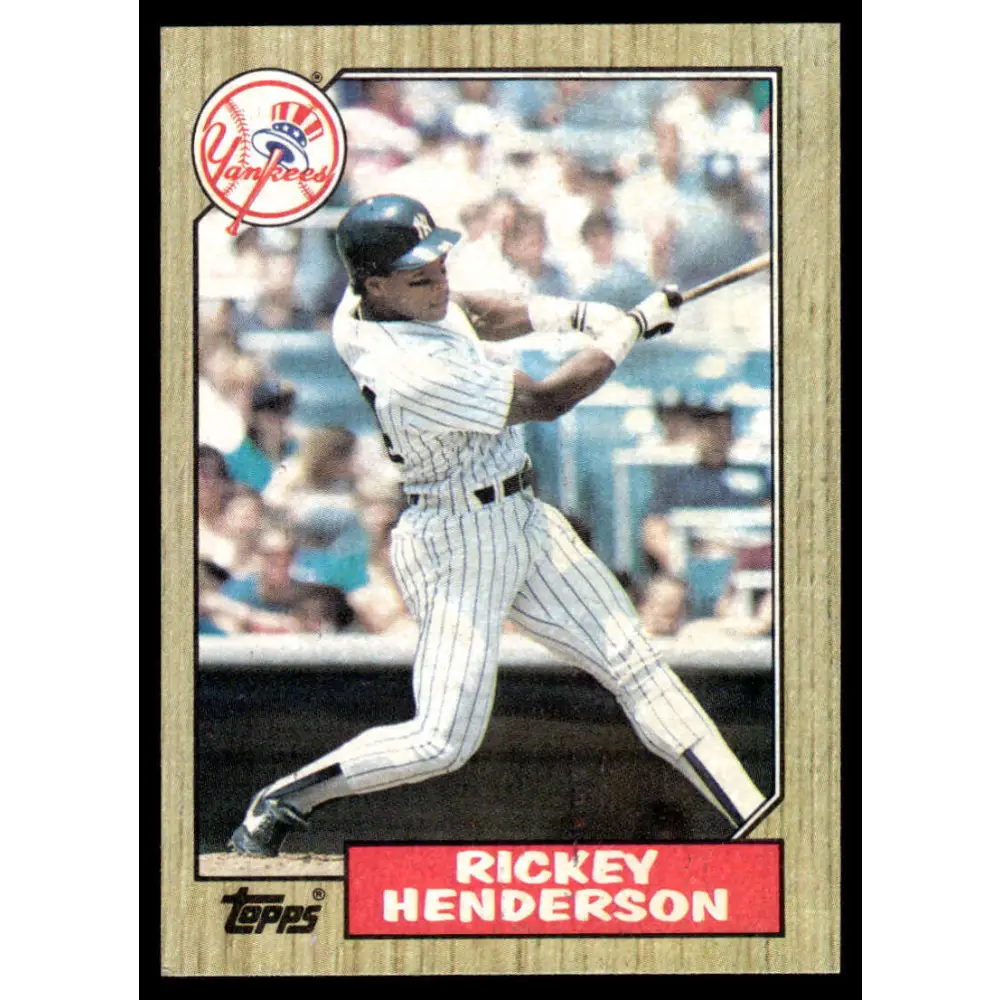 1987 Topps #735 Rickey Henderson NM-MT New York Yankees Baseball Card Image 1