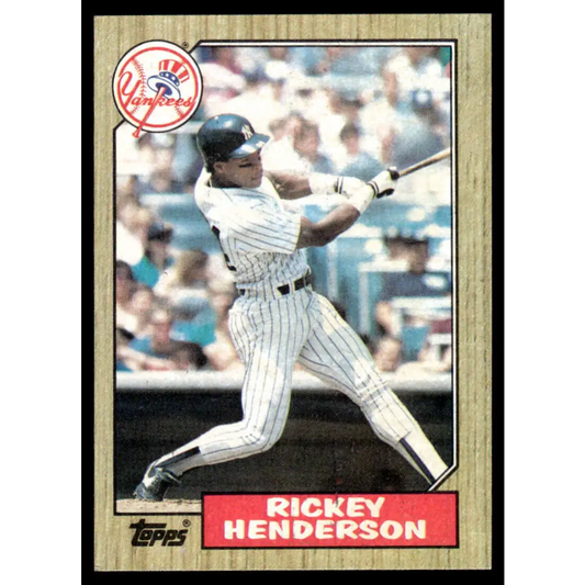 1987 Topps #735 Rickey Henderson NM-MT New York Yankees Baseball Card Image 1