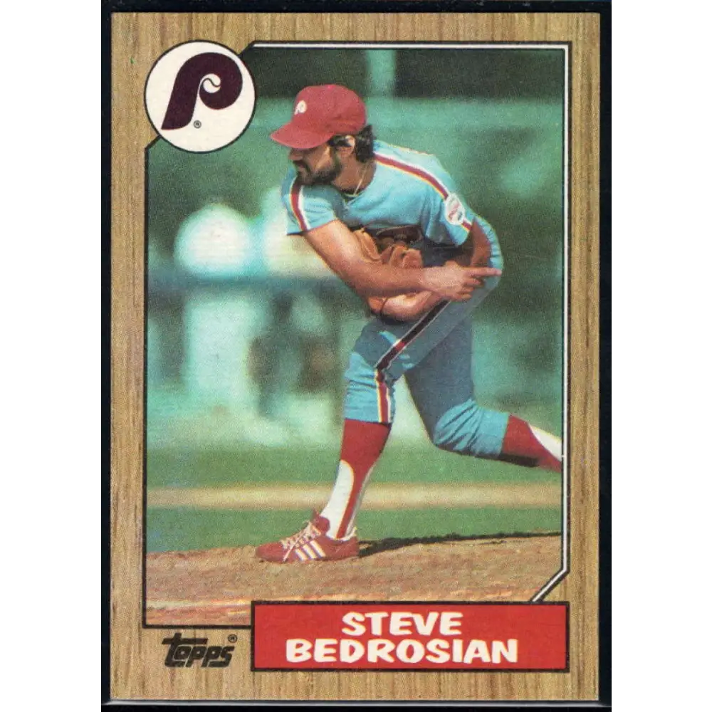 1987 Topps #736 Steve Bedrosian EX Excellent Philadelphia Phillies Baseball Card  Image 1