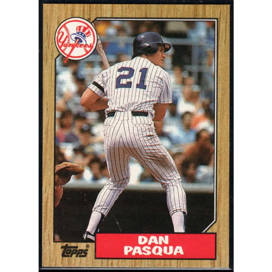 1987 Topps #74 Dan Pasqua EX Excellent New York Yankees Baseball Card  Image 1