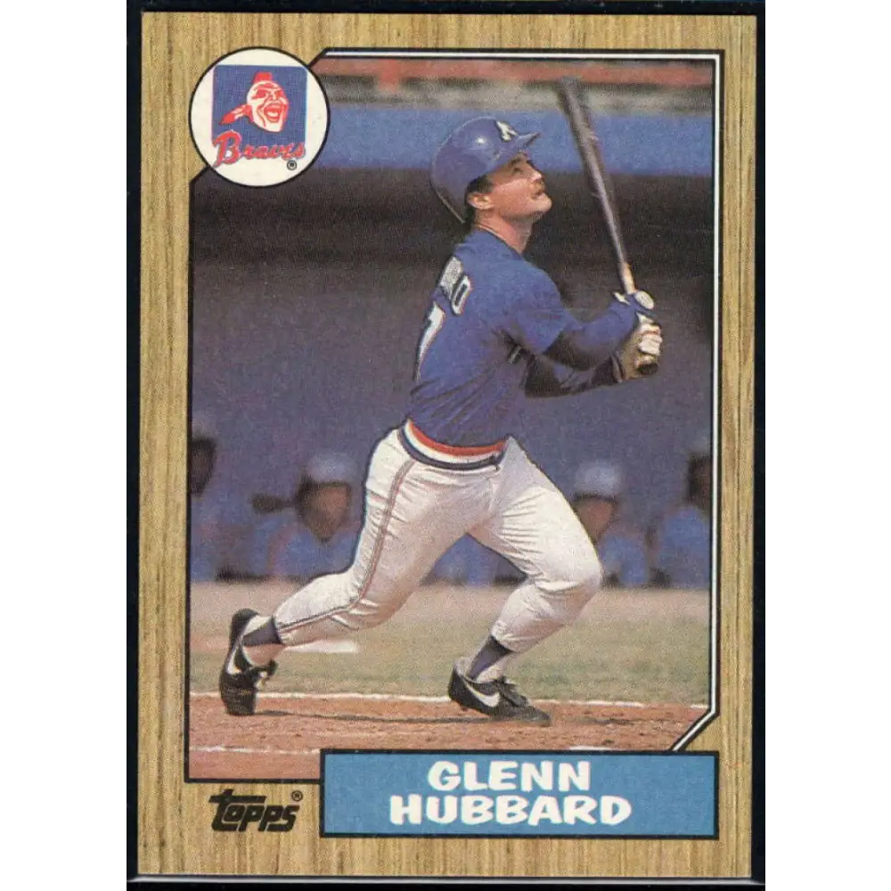1987 Topps #745 Glenn Hubbard EX Excellent Atlanta Braves Baseball Card  Image 1