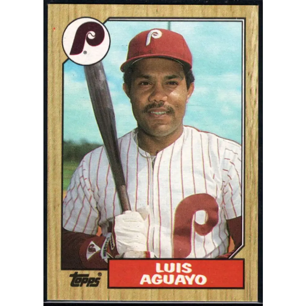 1987 Topps #755 Luis Aguayo EX Excellent Philadelphia Phillies Baseball Card  Image 1