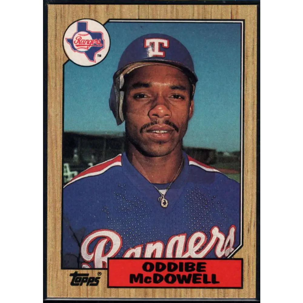 1987 Topps #95 Oddibe McDowell EX Excellent Texas Rangers Baseball Card  Image 1
