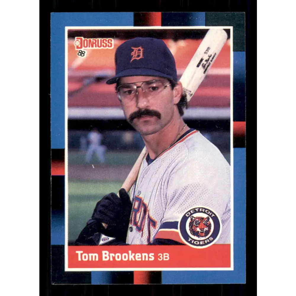 1988 Donruss #107 Tom Brookens EX Detroit Tigers Baseball Card Image 1