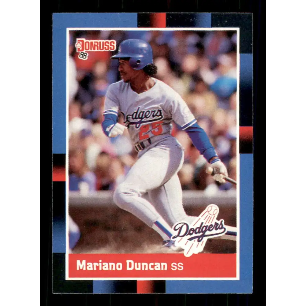 1988 Donruss #155 Mariano Duncan EX Los Angeles Dodgers Baseball Card Image 1