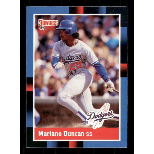 1988 Donruss #155 Mariano Duncan EX Los Angeles Dodgers Baseball Card Image 1