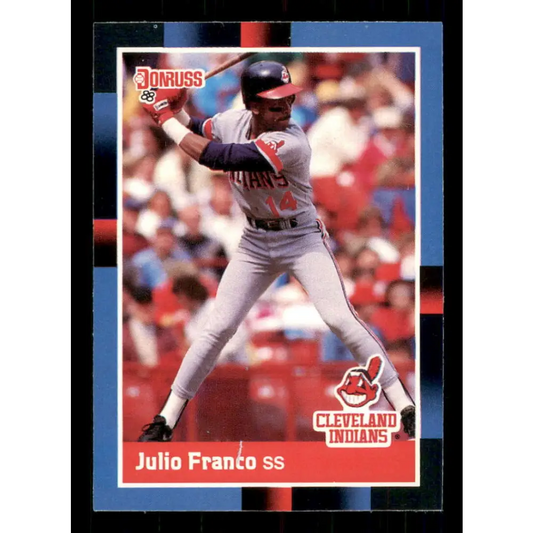 1988 Donruss #156 Julio Franco EX Cleveland Indians Baseball Card Image 1