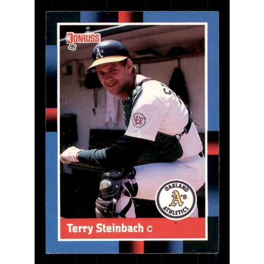 1988 Donruss #158 Terry Steinbach EX Oakland Athletics Baseball Card Image 1