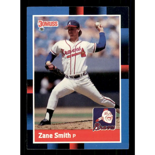 1988 Donruss #167 Zane Smith EX Atlanta Braves Baseball Card Image 1