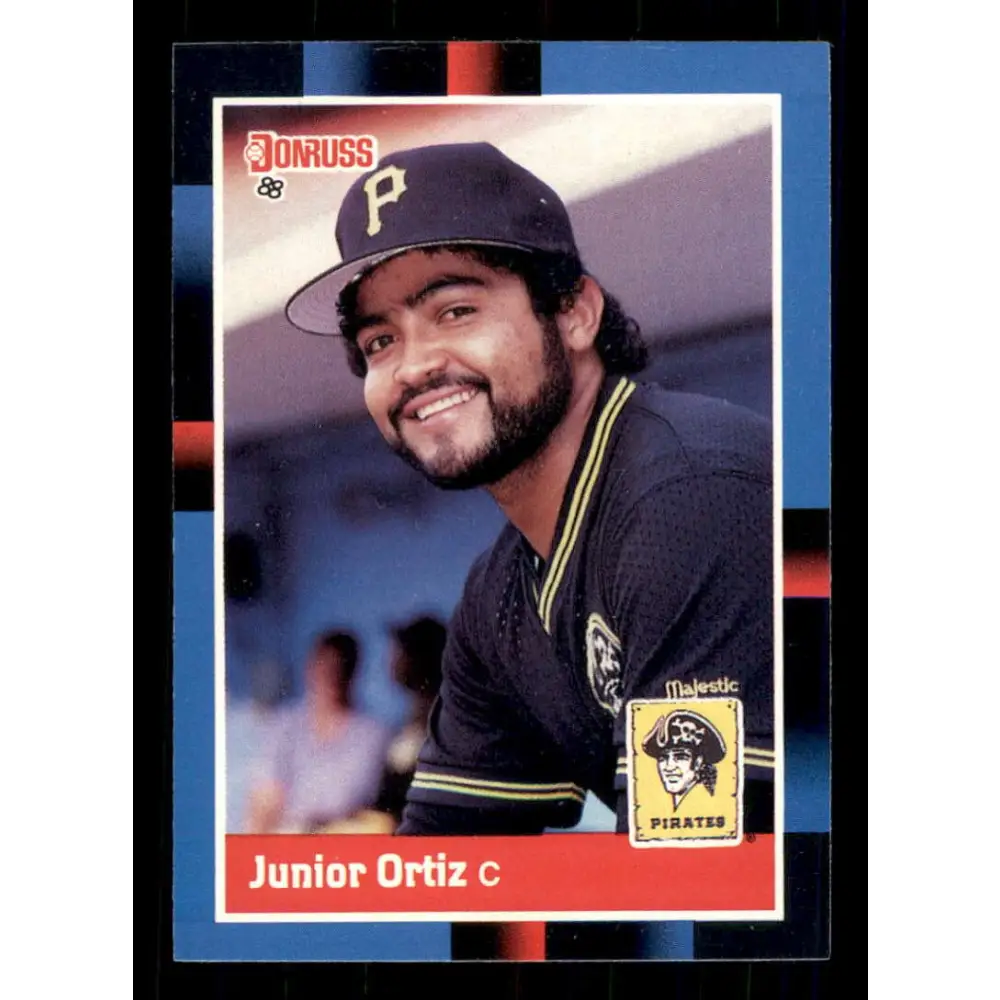1988 Donruss #168 Junior Ortiz EX Pittsburgh Pirates Baseball Card Image 1