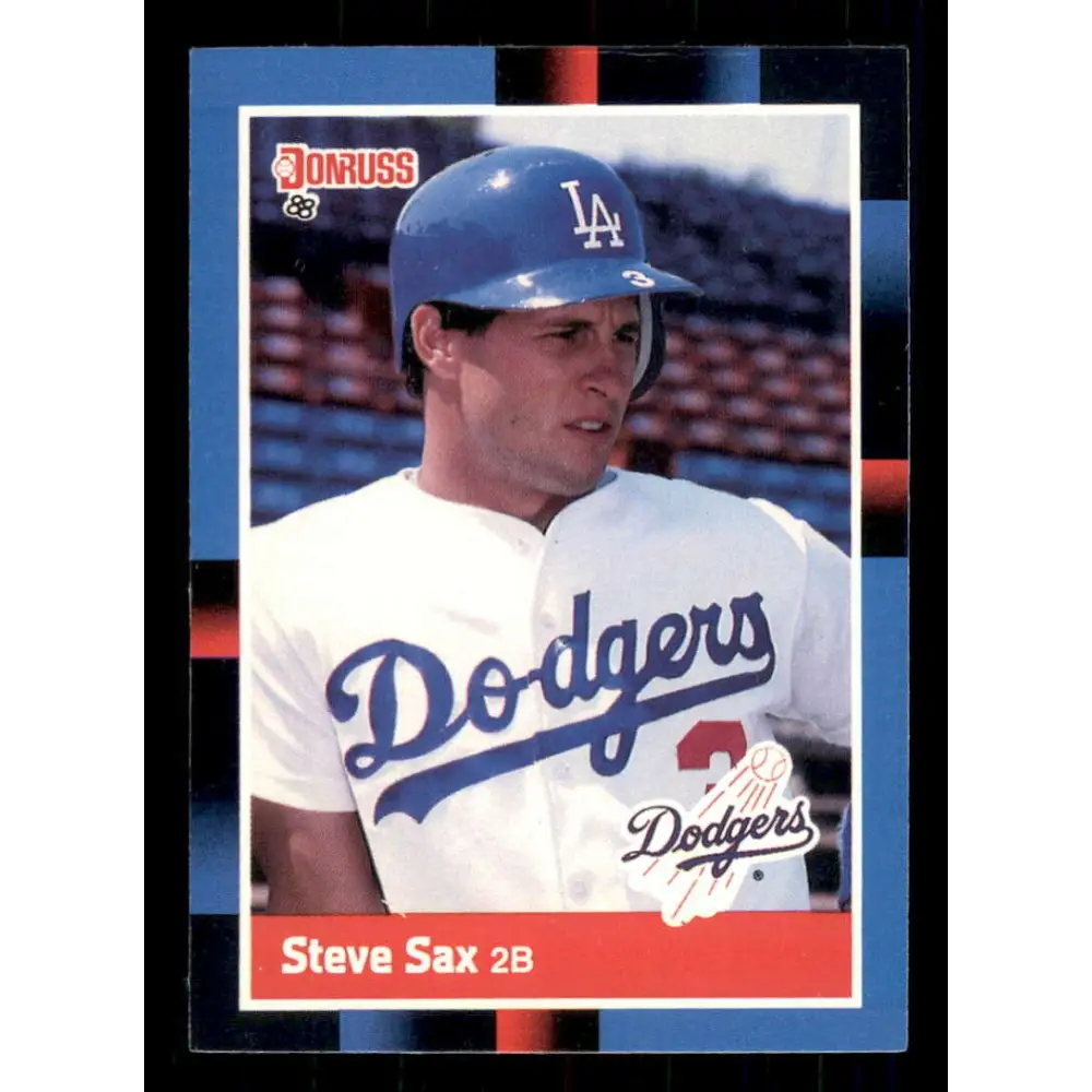 1988 Donruss #176 Steve Sax EX Los Angeles Dodgers Baseball Card Image 1