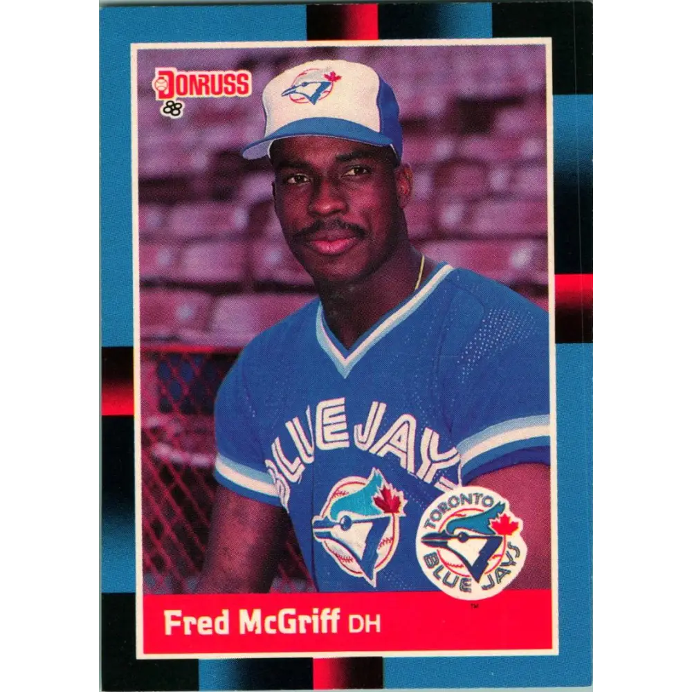 1988 Donruss #195 Fred McGriff EX Toronto Blue Jays Baseball Card Image 1