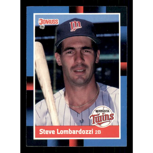 1988 Donruss #196 Steve Lombardozzi EX Minnesota Twins Baseball Card Image 1
