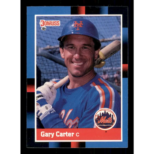 1988 Donruss #199 Gary Carter EX New York Mets Baseball Card Image 1