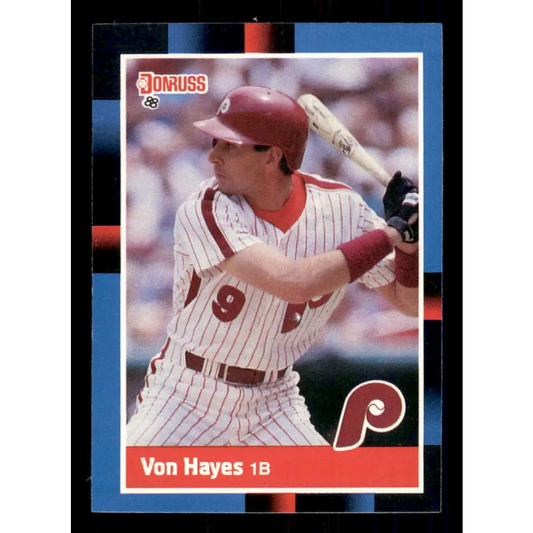 1988 Donruss #207 Von Hayes EX Philadelphia Phillies Baseball Card Image 1