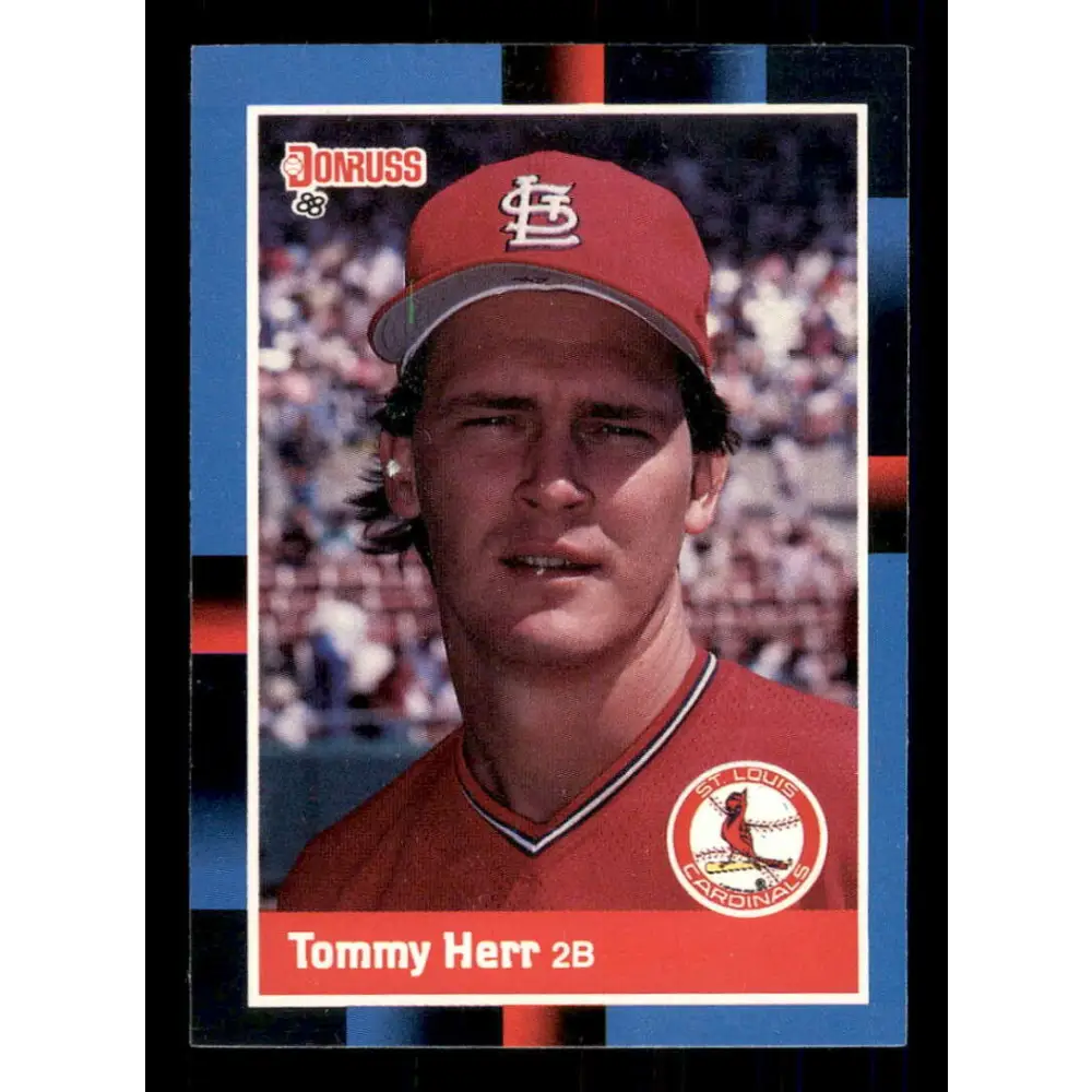 1988 Donruss #208 Tommy Herr EX St. Louis Cardinals Baseball Card Image 1