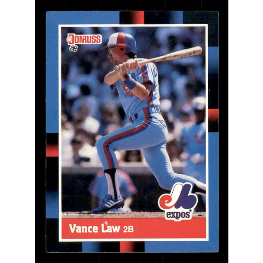 1988 Donruss #212 Vance Law EX Montreal Expos Baseball Card Image 1