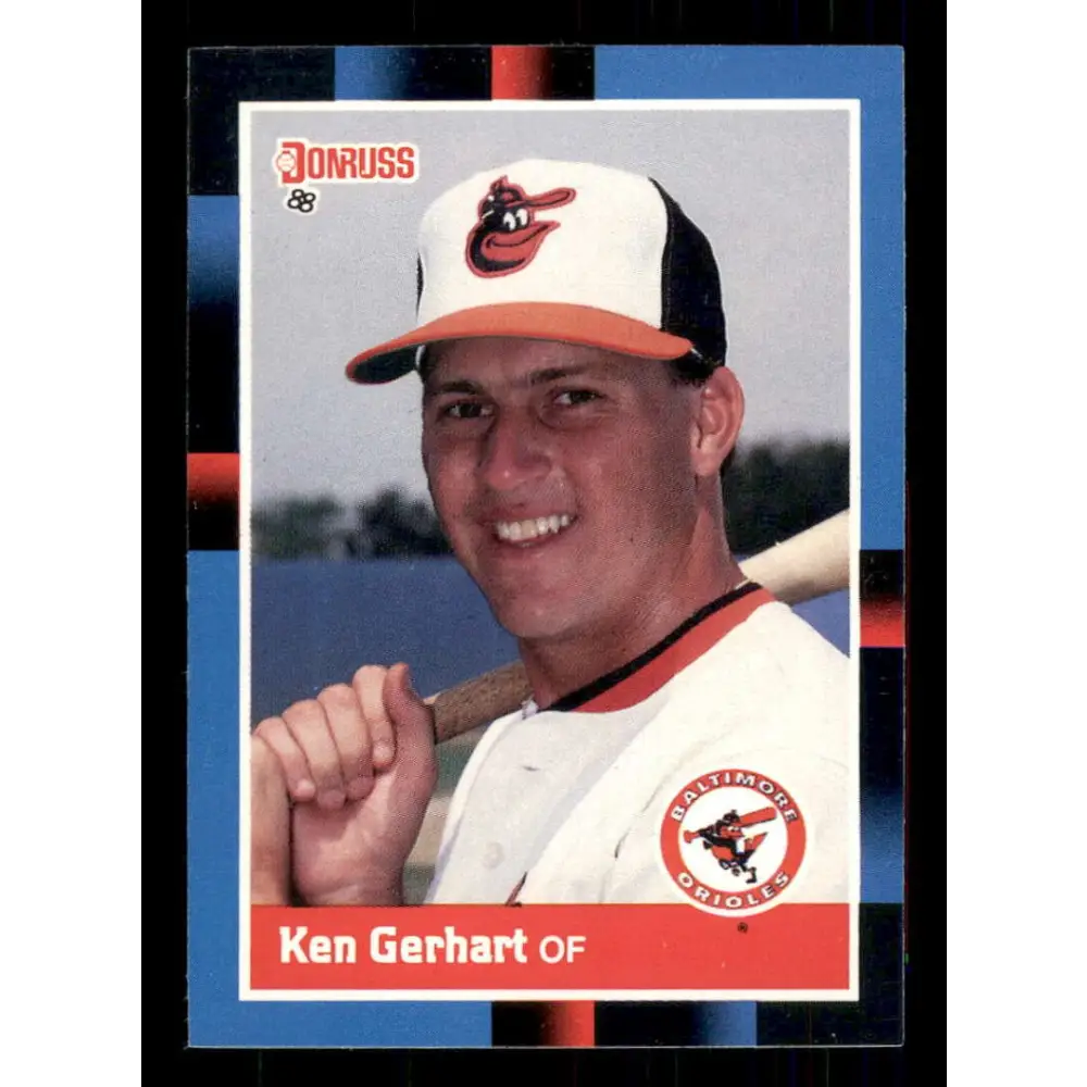 1988 Donruss #213 Ken Gerhart EX Baltimore Orioles Baseball Card Image 1