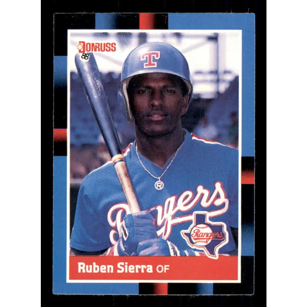 1988 Donruss #223 Ruben Sierra EX Texas Rangers Baseball Card Image 1
