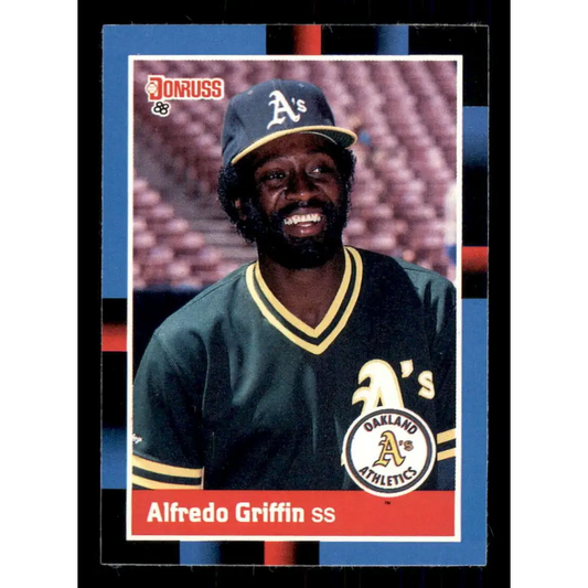 1988 Donruss #226 Alfredo Griffin EX Oakland Athletics Baseball Card Image 1