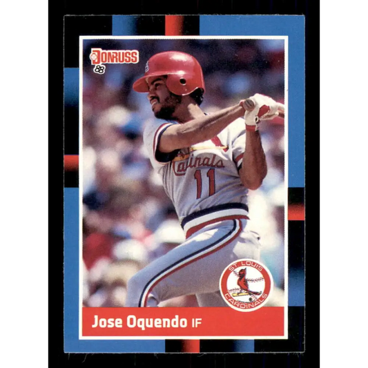 1988 Donruss #234 Jose Oquendo EX St. Louis Cardinals Baseball Card Image 1