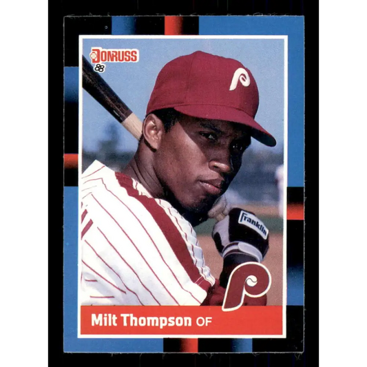 1988 Donruss #236 Milt Thompson EX Philadelphia Phillies Baseball Card Image 1