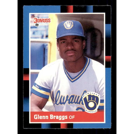 1988 Donruss #240 Glenn Braggs EX Milwaukee Brewers Baseball Card Image 1