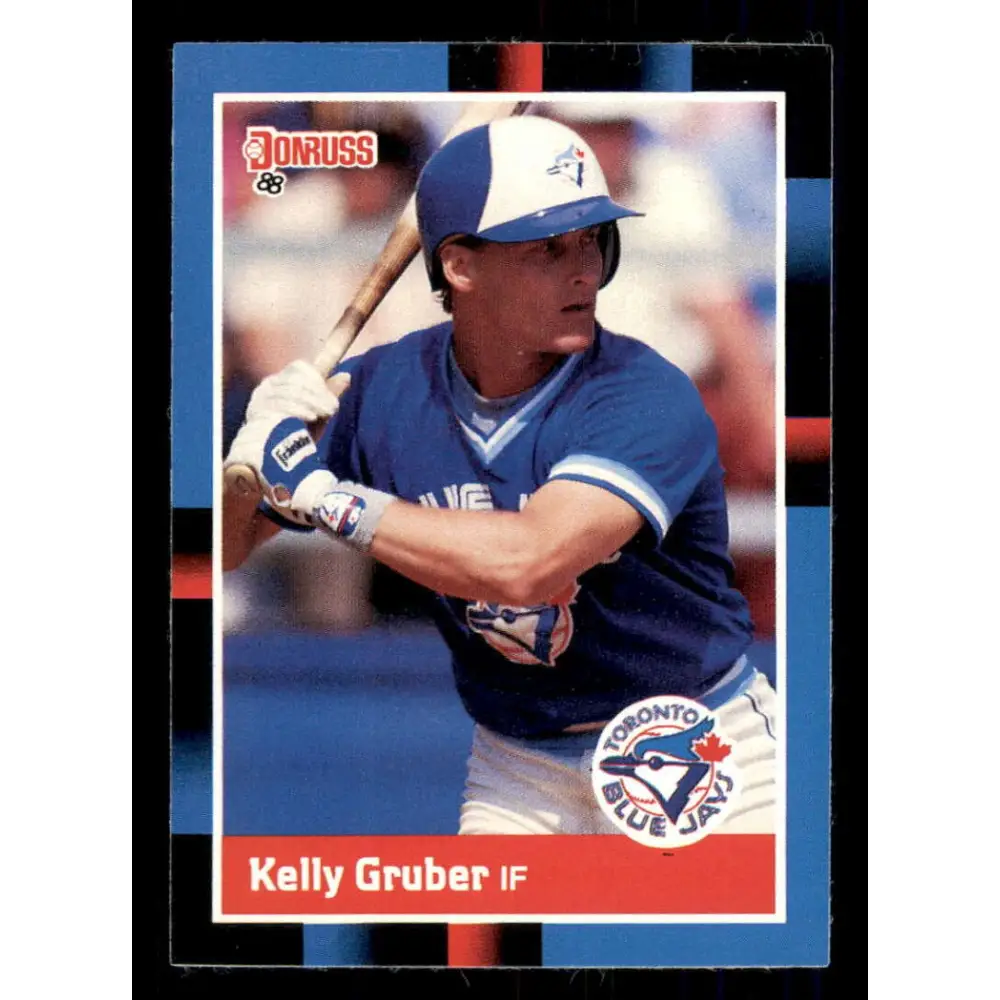 1988 Donruss #244 Kelly Gruber EX Toronto Blue Jays Baseball Card Image 1