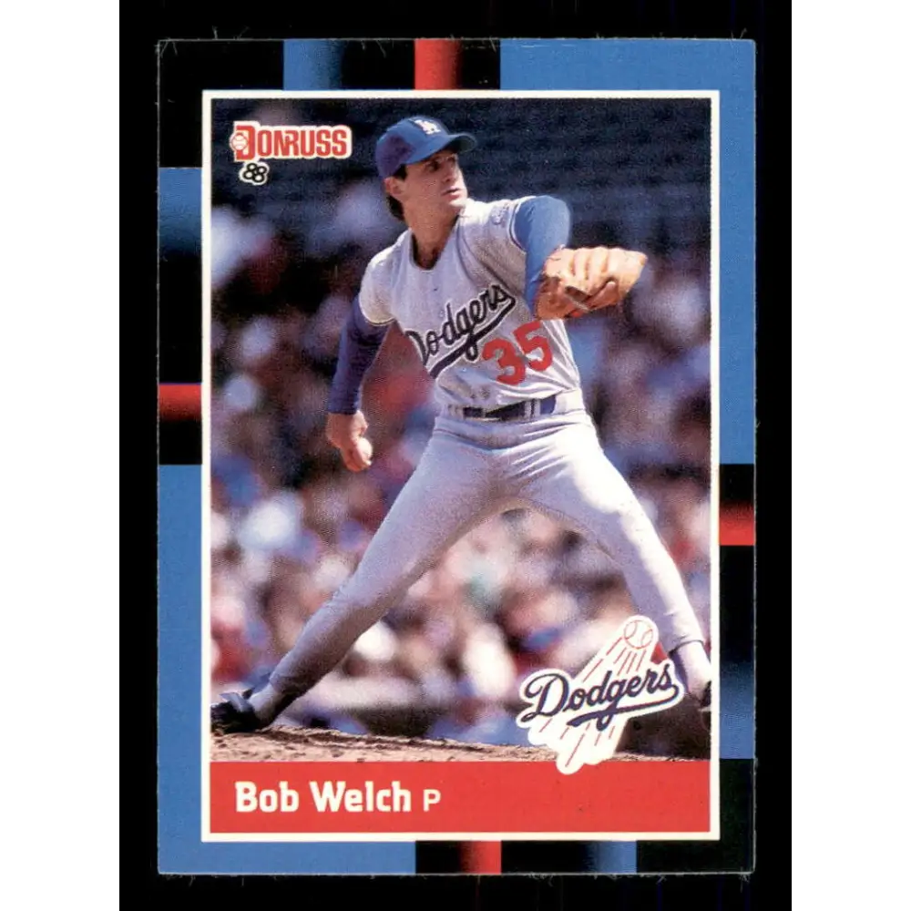 1988 Donruss #253 Bob Welch EX Los Angeles Dodgers Baseball Card Image 1