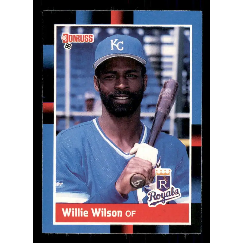 1988 Donruss #255 Willie Wilson EX Kansas City Royals Baseball Card Image 1