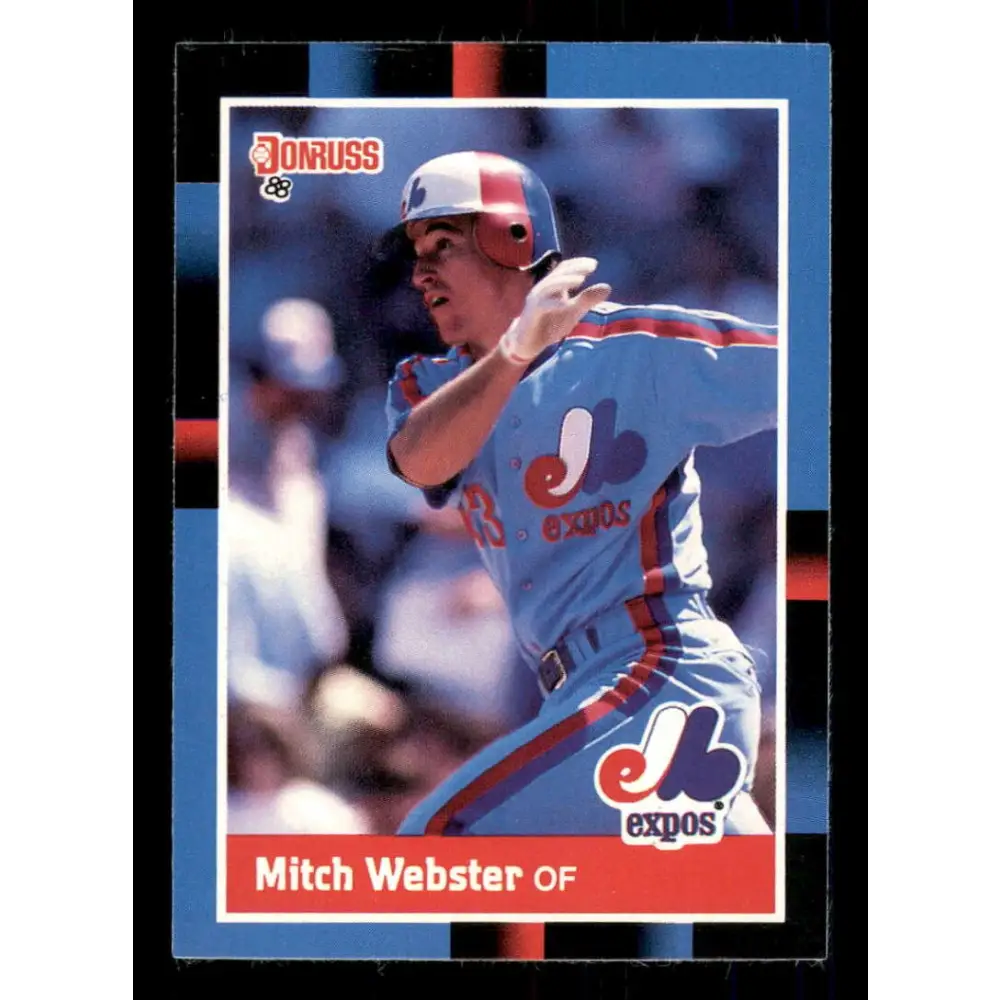 1988 Donruss #257 Mitch Webster EX Montreal Expos Baseball Card Image 1